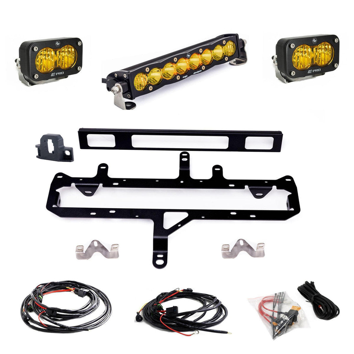 Toyota S8 10" Light Bar / S2 Pro TRD Pro Grille Conversion Light Kit - 2024-On Toyota Tacoma